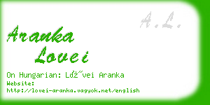 aranka lovei business card